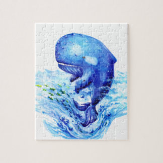 Whale watercolor jigsaw puzzle