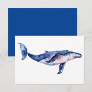 Whale Watercolor Thank You Card