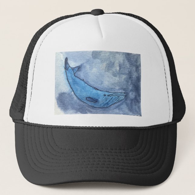 Whale watercolour trucker hat (Front)