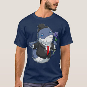 Whale Wedding Groom Flower T-Shirt