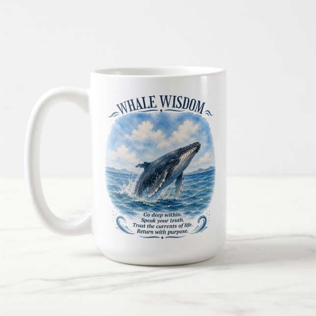 Whale Wisdom: Trust the Currents Coffee Mug (Left)