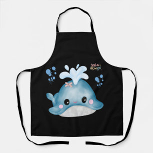 Whale with a bandage and bubble apron