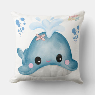 Whale with a bandage and bubble Pillow