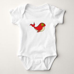 Whale with hypnotising gaze baby bodysuit