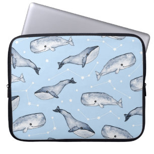 Whale Wonders: Watercolor Starry Sky Laptop Sleeve