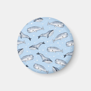 Whale Wonders: Watercolor Starry Sky Magnet