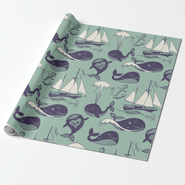 Whale Wrapping Paper (Unrolled)