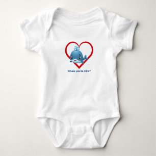 Whale you be mine? baby bodysuit