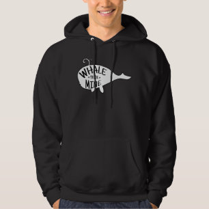 Whale You Be Mine Cute Orca Blue Whale Silhouette Hoodie
