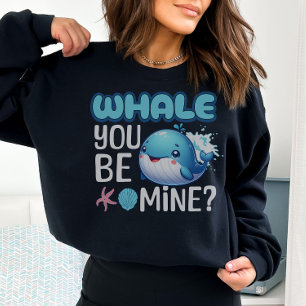 Whale You Be Mine Whale Pun Love Sweatshirt