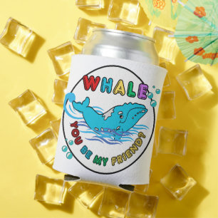Whale You Be My Friend Blue Bubble Humpback Whale Can Cooler