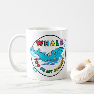 Whale You Be My Friend Blue Bubble Humpback Whale Coffee Mug