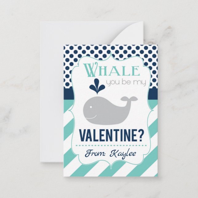 Whale You Be My Valentine Card (Front)