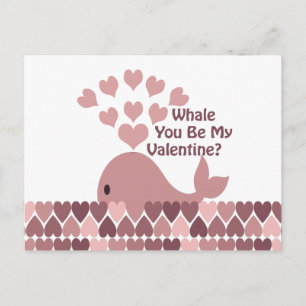 Whale You Be My Valentine Holiday Postcard