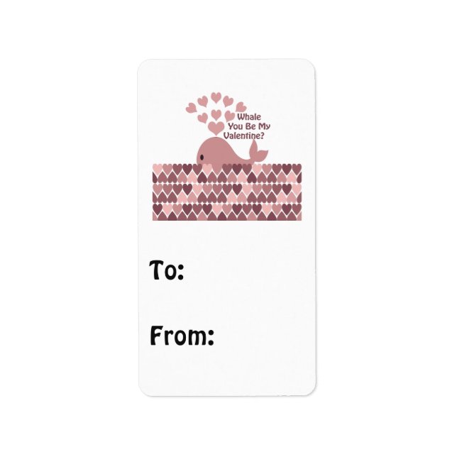 Whale You Be My Valentine Label (Front)