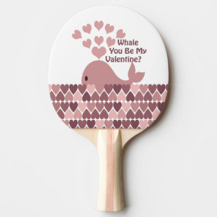 Whale You Be My Valentine Ping Pong Paddle