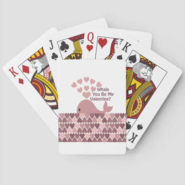 Whale You Be My Valentine Playing Cards (Back)