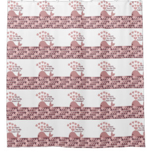 Whale You Be My Valentine Shower Curtain