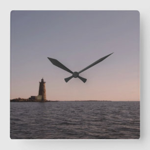 Whaleback Lighthouse, Kittery Maine Square Wall Clock