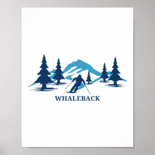 Whaleback New Hampshire Ski Resort Skiing Skier Poster