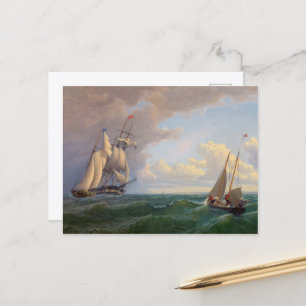 Whaler off the Vineyard, Outward Bound Holiday Postcard