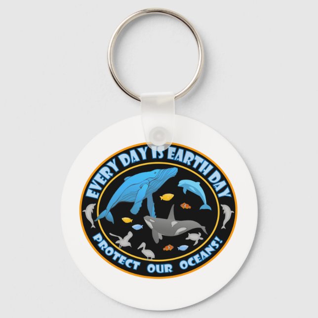 Whales and Dolphins Key Ring (Front)