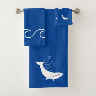 Whales and Waves Themed Bath Towel Set