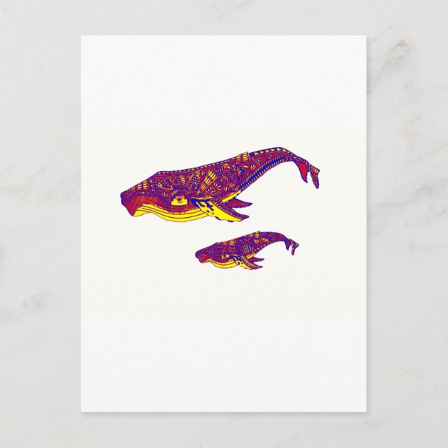 Whales Art Postcard (Front)