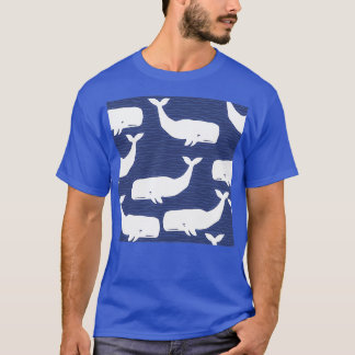Whales Blue and White Whale T-Shirt