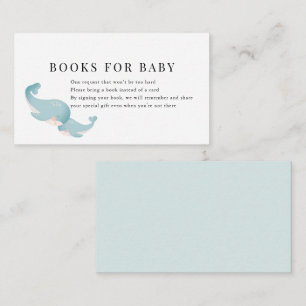Whales Blue Baby Shower Book Request Enclosure Card