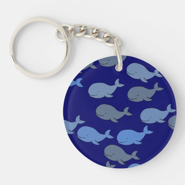 Whales blue key ring (Front)