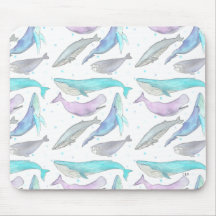 Whales & Bubbles Mouse Pad