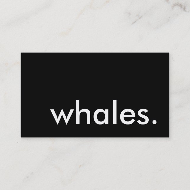 whales. business card (Front)