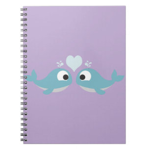 Whales in love notebook