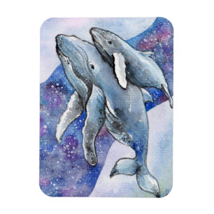 Whales in Star River Magnet