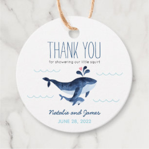Whales Nautical Under the Sea Baby Shower Gift Tag