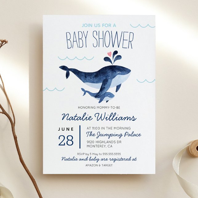 Whales Nautical Under the Sea Baby Shower Invitation (Creator Uploaded)