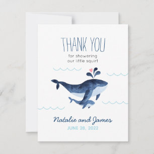 Whales Nautical Under the Sea Baby Shower Thank You Card