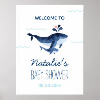 Whales Nautical Under the Sea Baby Shower Welcome
