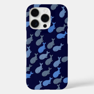 whales on blue iPhone 16 pro case