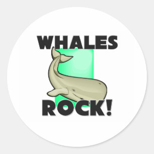 Whales Rock Classic Round Sticker
