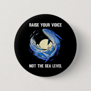 Whales Seas Environmental Protection Climate 6 Cm Round Badge