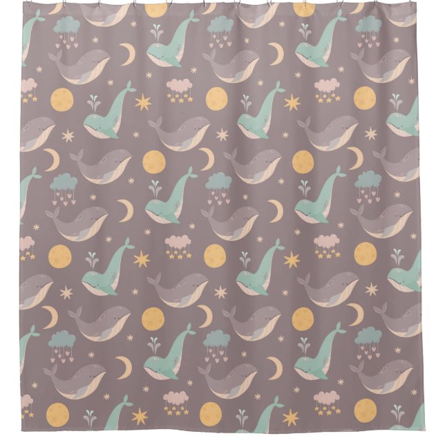 Whales Shower Curtain (Front)