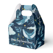 Whales Surf Cosmic Waves Blue Constellation Design