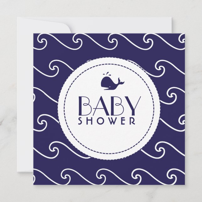 Whales Tale & Wavy Navy Invitation (Front)