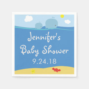 Whales Under the Sea Baby Shower Napkins