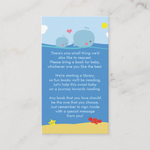 Whales Under the Sea Bring a Book Shower Insert