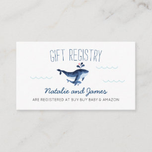 Whales Under the Sea Gift Registry Baby Shower Enclosure Card