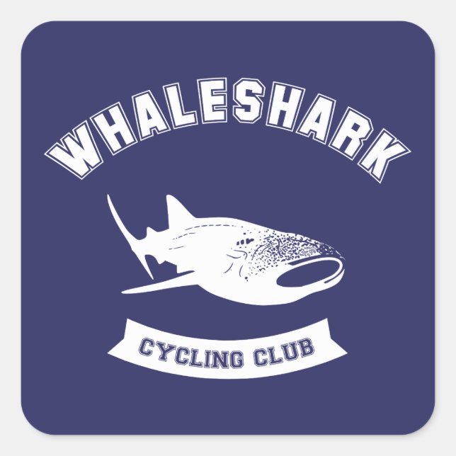 Whaleshark Cycling Club Square Sticker (Front)