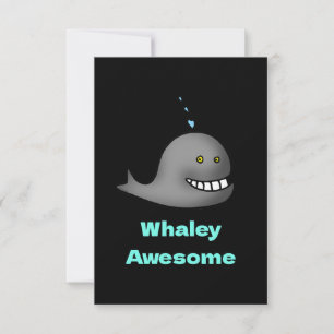 Whaley Awesome Funny Whale Pun Design Thank You Card